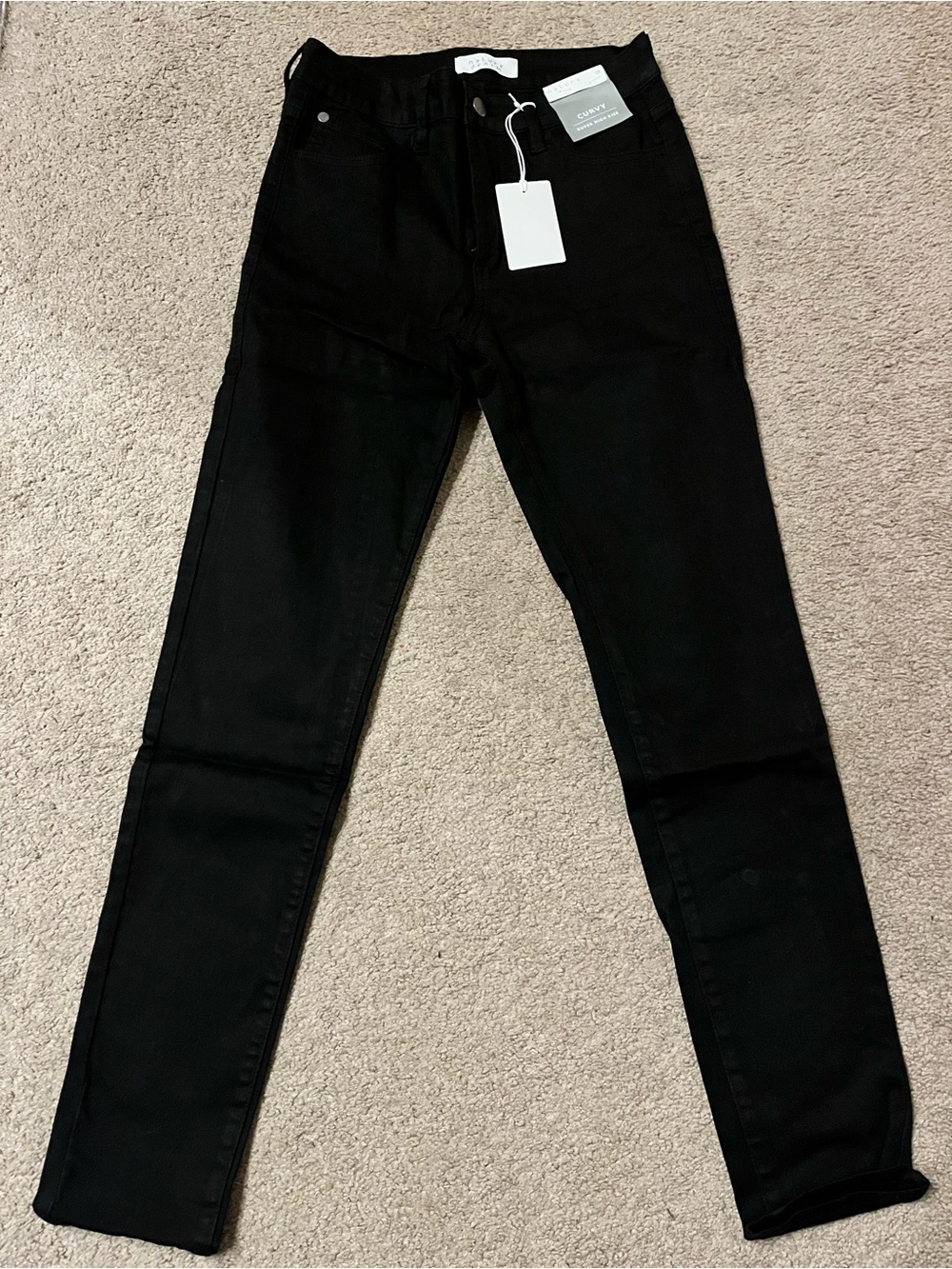 Women's Black Skinny Jeans - Stretch High-Rise